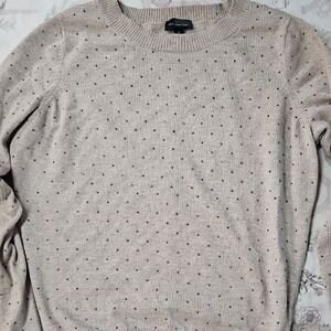 Soft Surroundings Beige Polka Dot Sweater